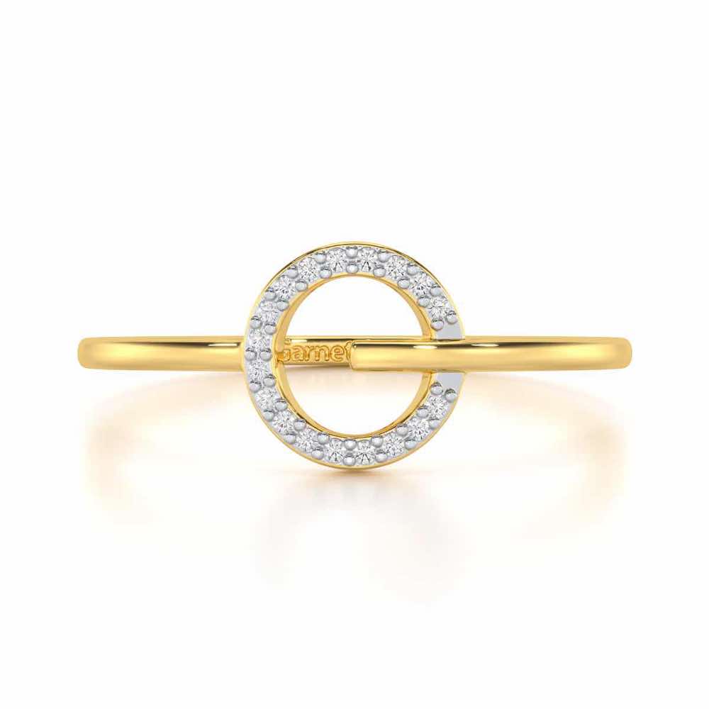 Majesticy Sparkle Silver Ring - Yellow Gold - Image 4