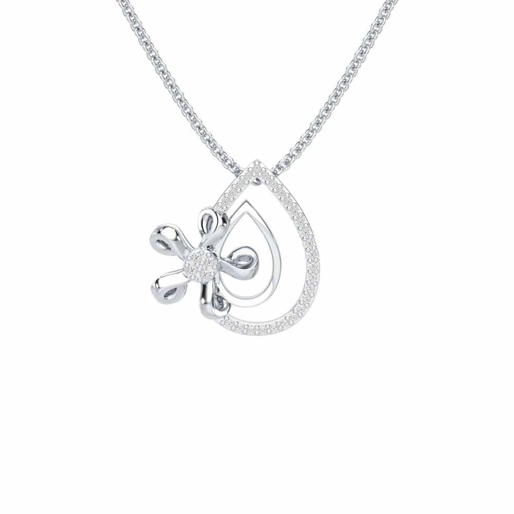 Majesty Flora Silver Pendant - White Gold - Image 1