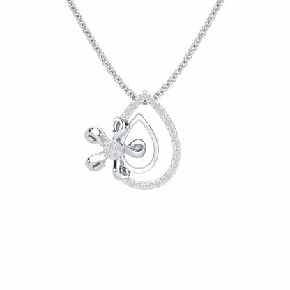 Majesty Flora Silver Pendant - White Gold - Image 1