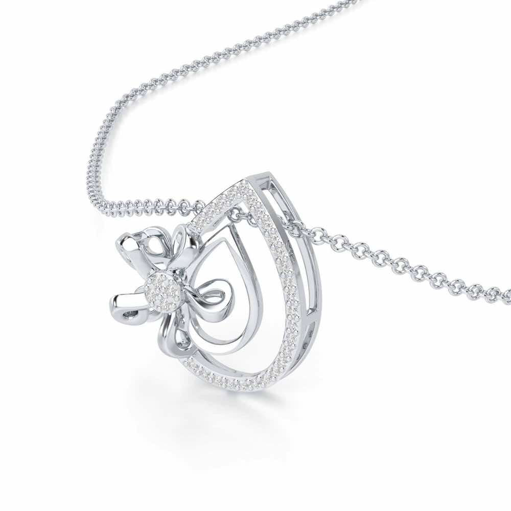 Majesty Flora Silver Pendant - White Gold - Image 2