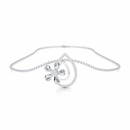 Majesty Flora Silver Pendant - White Gold - Image 3