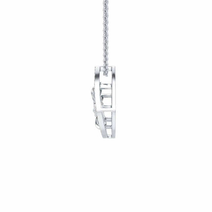 Majesty Flora Silver Pendant - White Gold - Image 4