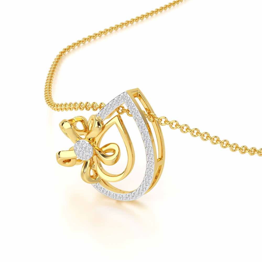 Majesty Flora Silver Pendant - Yellow Gold - Image 2