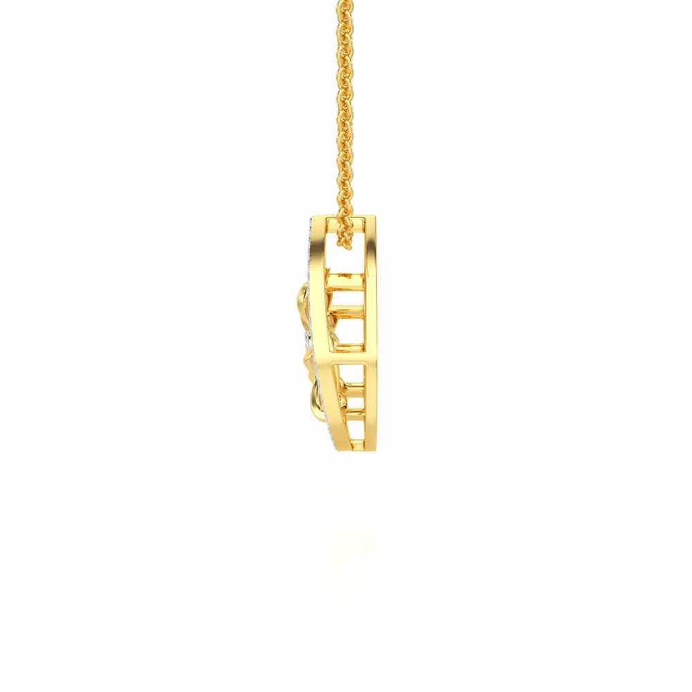 Majesty Flora Silver Pendant - Yellow Gold - Image 4