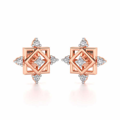 Mandala Silver Earrings - Rose Gold - Image 1