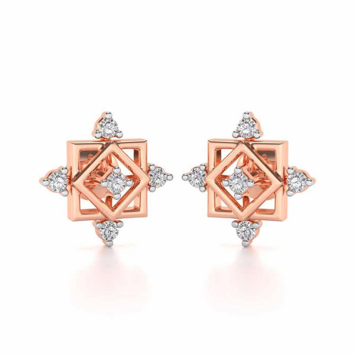 Mandala Silver Earrings - Rose Gold - Image 1