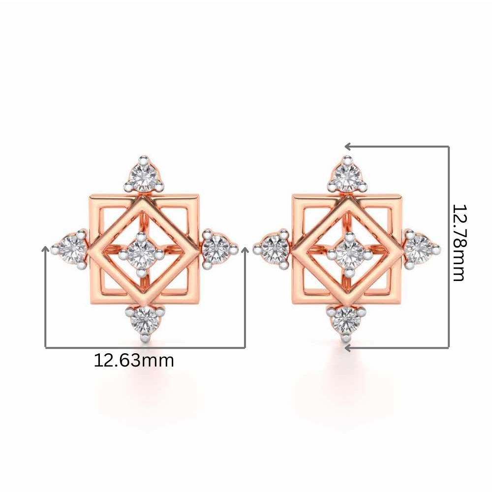 Mandala Silver Earrings - Rose Gold - Image 2