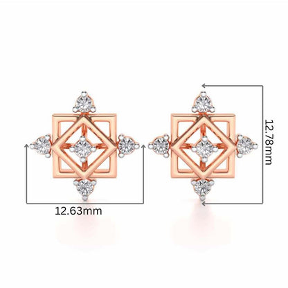 Mandala Silver Earrings - Rose Gold - Image 2
