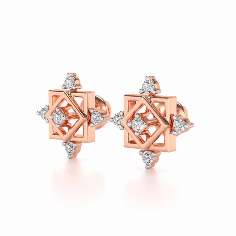 Mandala Silver Earrings - Rose Gold - Image 3