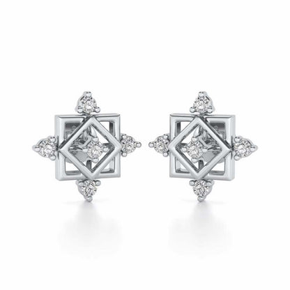 Mandala Silver Earrings - White Gold - Image 1