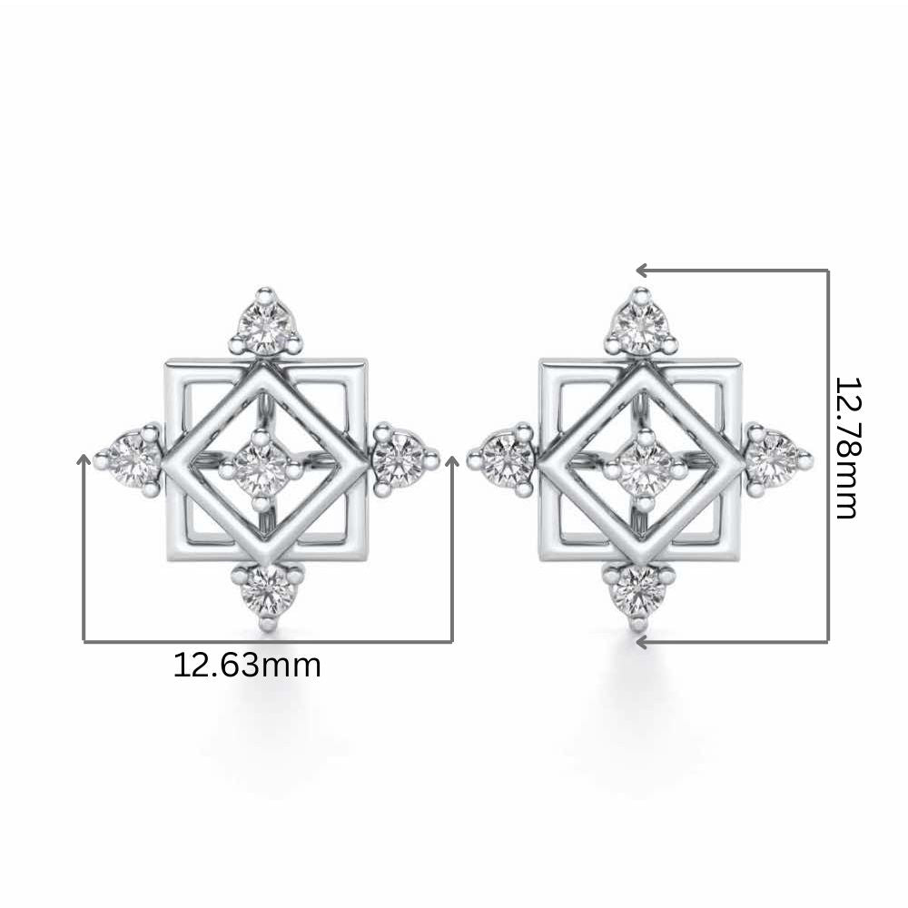 Mandala Silver Earrings - White Gold - Image 2