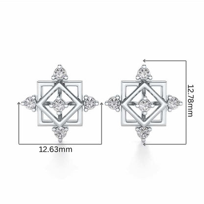 Mandala Silver Earrings - White Gold - Image 2