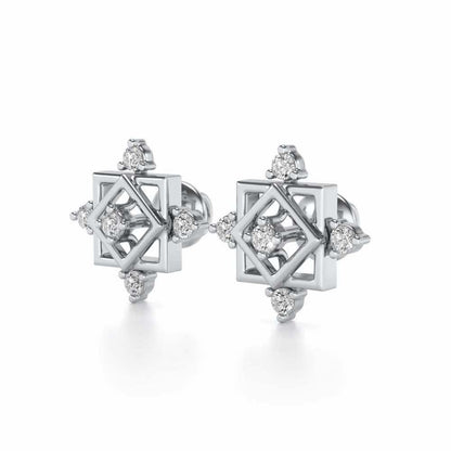 Mandala Silver Earrings - White Gold - Image 3