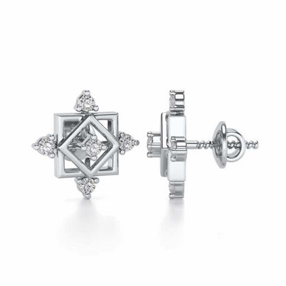 Mandala Silver Earrings - White Gold - Image 4