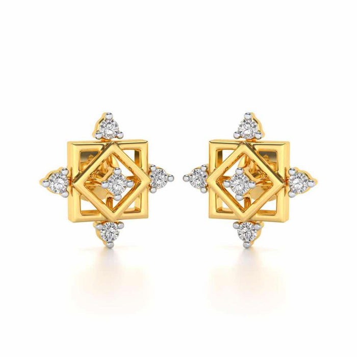 Mandala Silver Earrings - Yellow Gold - Image 1