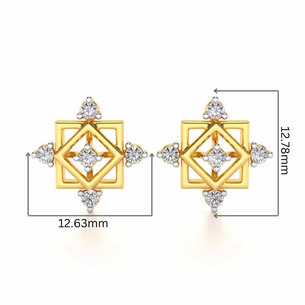 Mandala Silver Earrings - Yellow Gold - Image 2