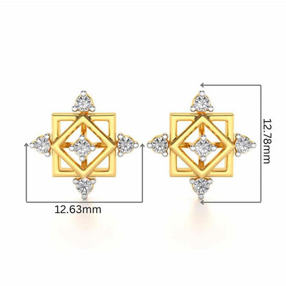 Mandala Silver Earrings - Yellow Gold - Image 2