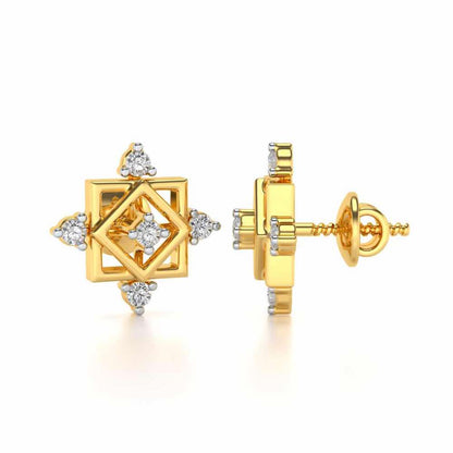 Mandala Silver Earrings - Yellow Gold - Image 4