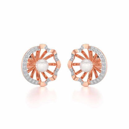 Mandem Silver Pearl Earrings - Rose Gold - Image 1