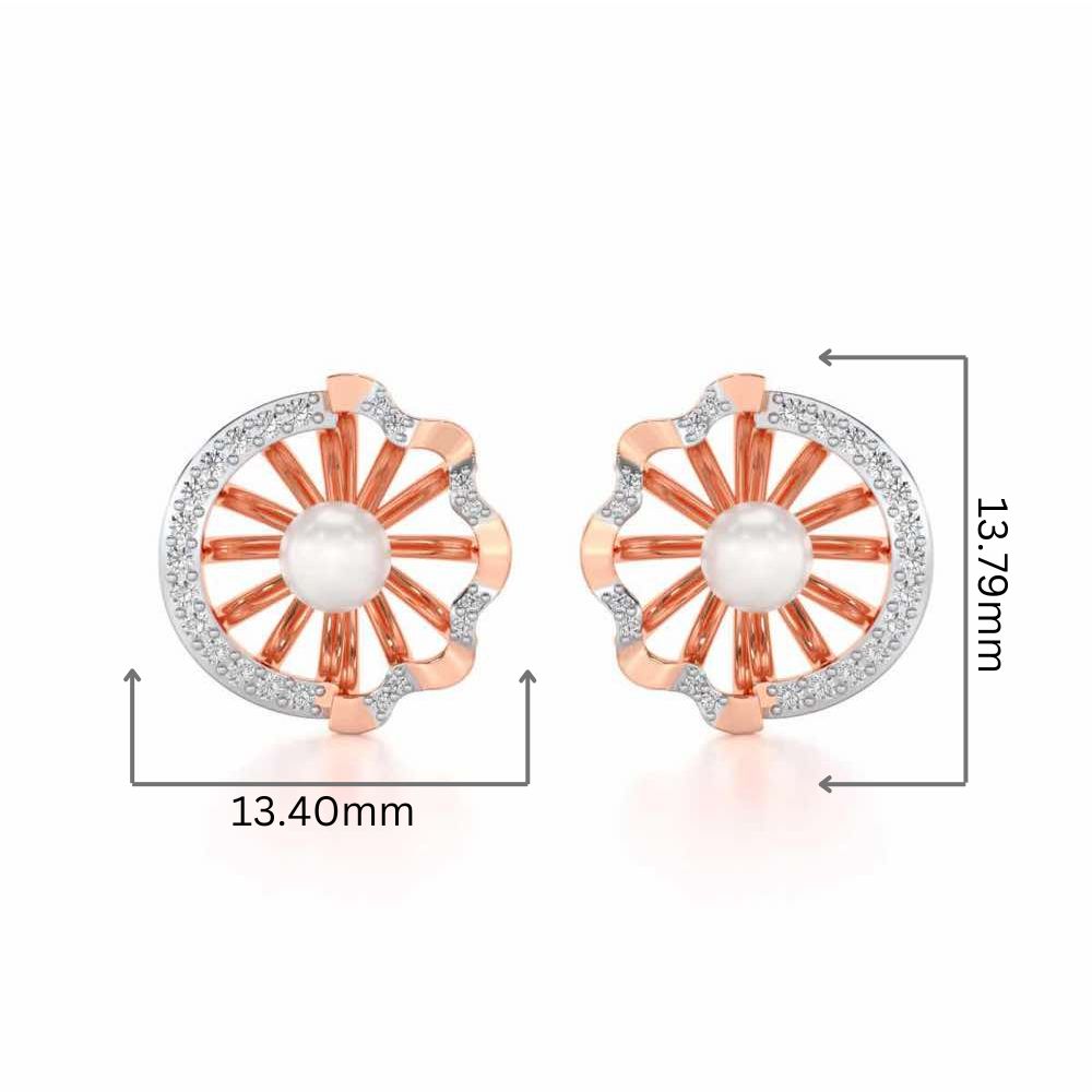 Mandem Silver Pearl Earrings - Rose Gold - Image 2
