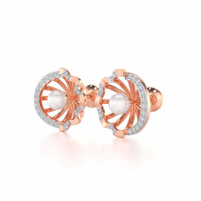 Mandem Silver Pearl Earrings - Rose Gold - Image 3