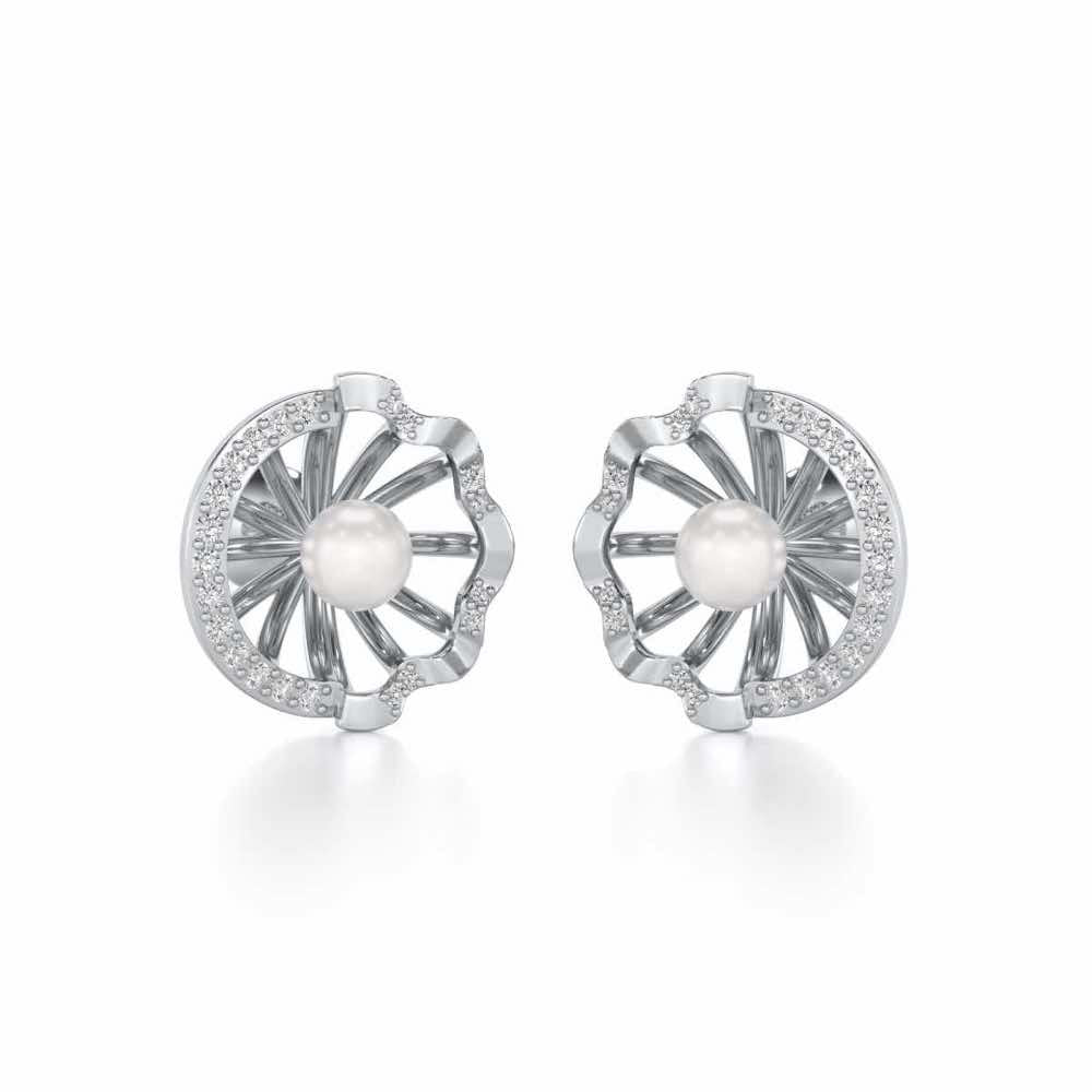 Mandem Silver Pearl Earrings - White Gold - Image 1