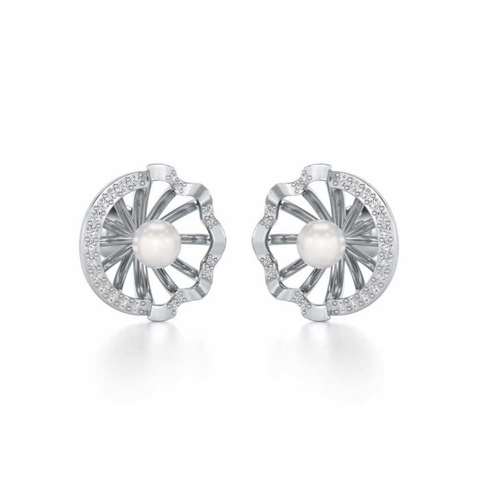 Mandem Silver Pearl Earrings - White Gold - Image 1