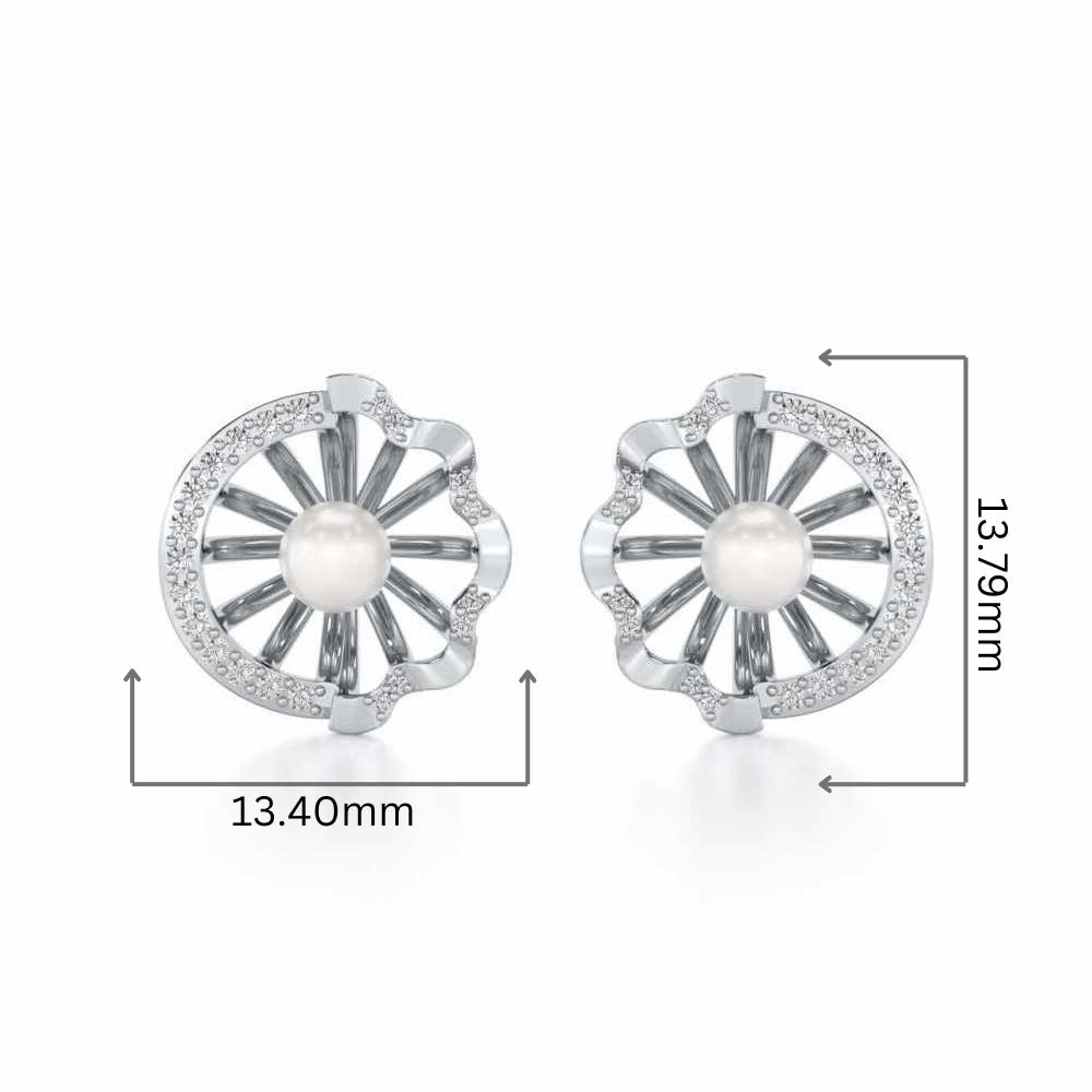 Mandem Silver Pearl Earrings - White Gold - Image 2