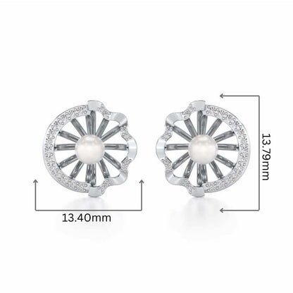 Mandem Silver Pearl Earrings - White Gold - Image 2