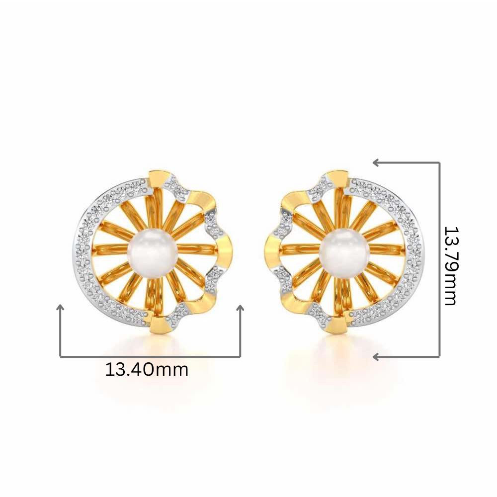 Mandem Silver Pearl Earrings - Yellow Gold - Image 2