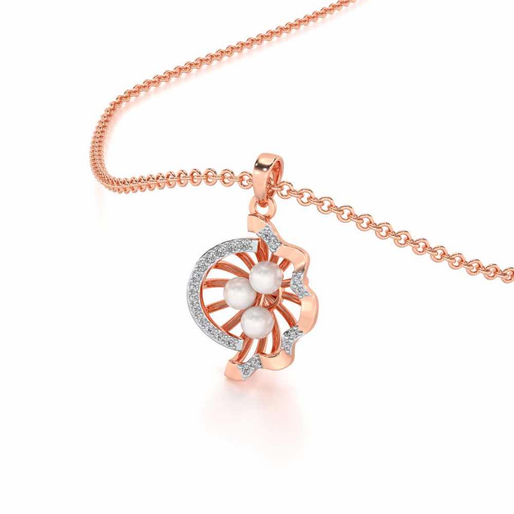 Mandem Silver Pearl Pendant - Rose Gold - Image 1