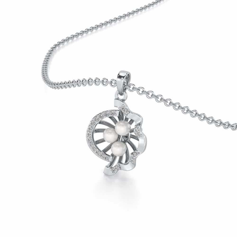 Mandem Silver Pearl Pendant - White Gold - Image 1