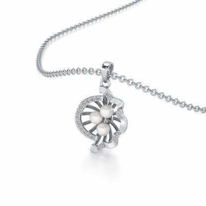 Mandem Silver Pearl Pendant - White Gold - Image 1