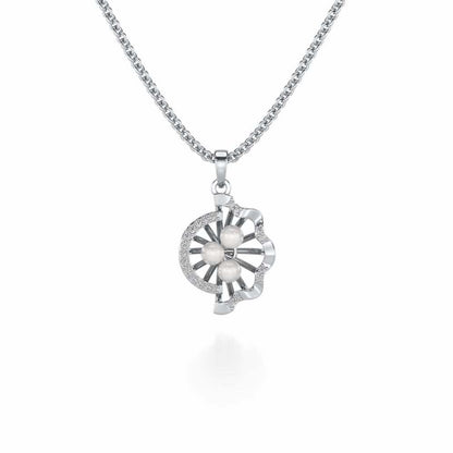 Mandem Silver Pearl Pendant - White Gold - Image 2