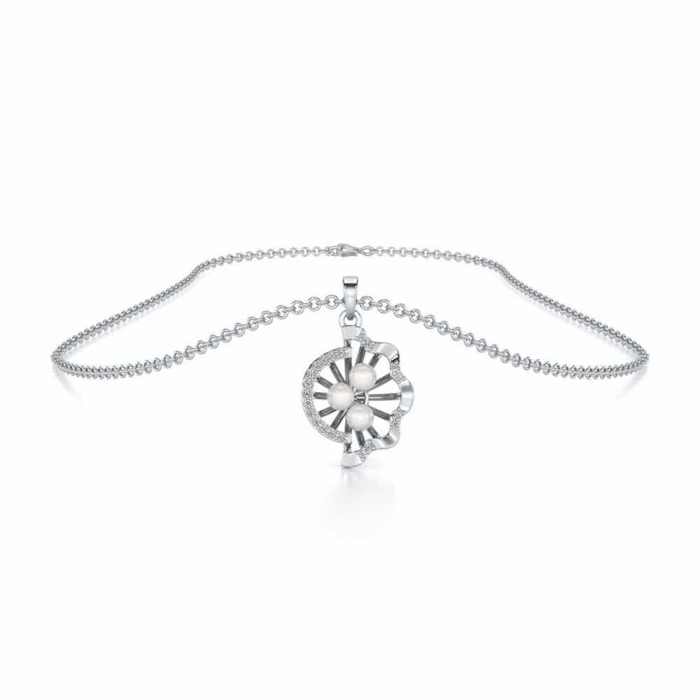 Mandem Silver Pearl Pendant - White Gold - Image 3