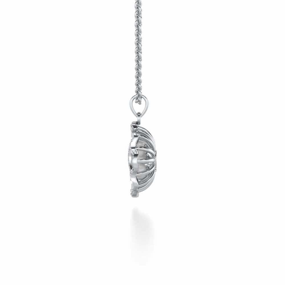 Mandem Silver Pearl Pendant - White Gold - Image 4