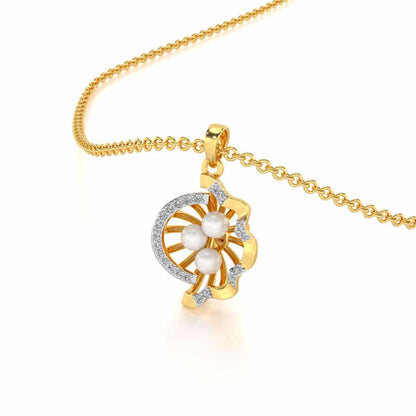 Mandem Silver Pearl Pendant - Yellow Gold - Image 1
