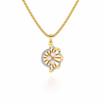 Mandem Silver Pearl Pendant - Yellow Gold - Image 2