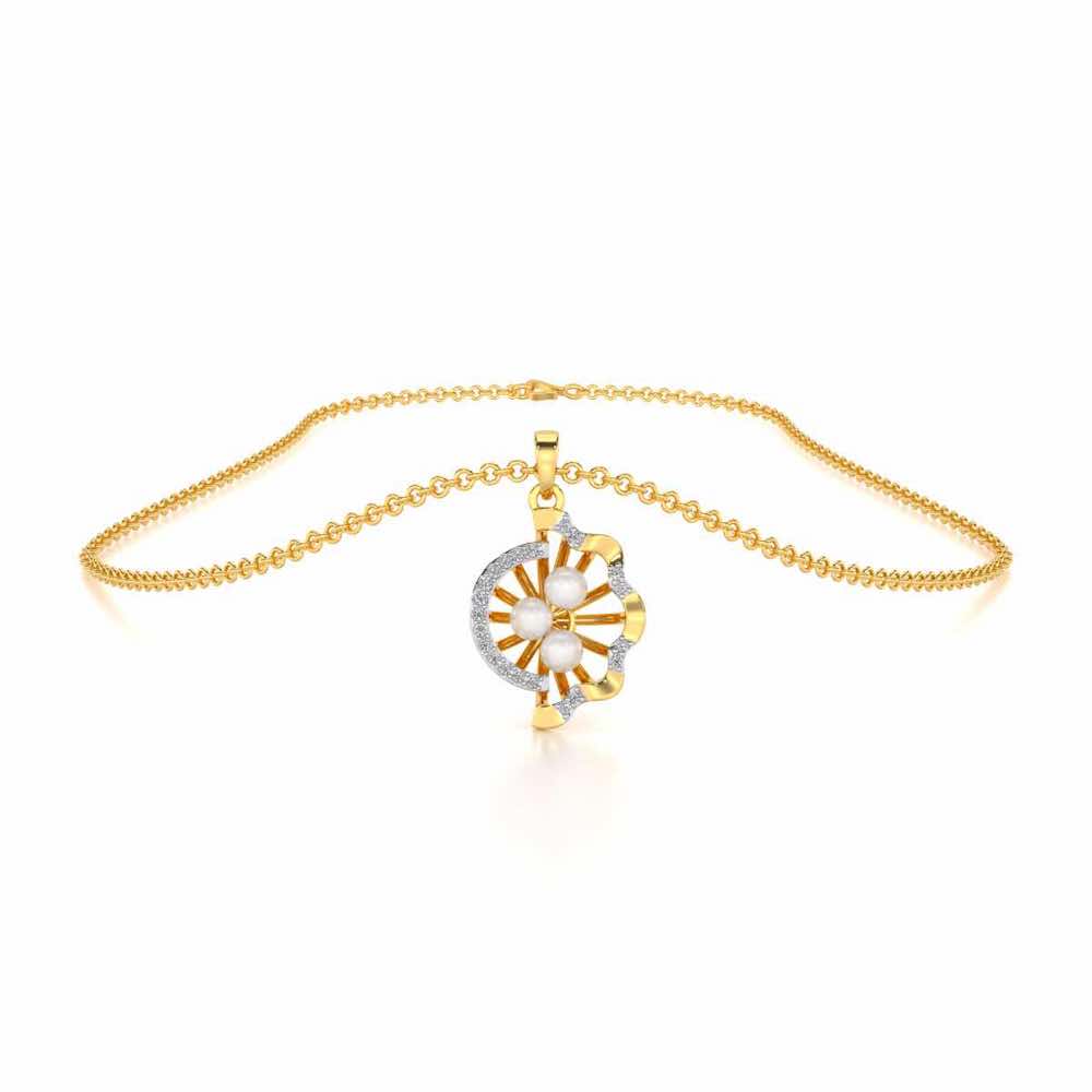 Mandem Silver Pearl Pendant - Yellow Gold - Image 3