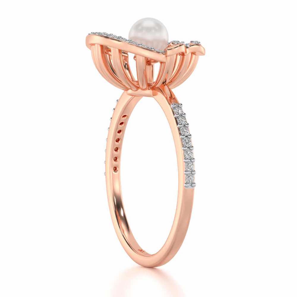 Mandem Silver Pearl Ring - Rose Gold - Image 3
