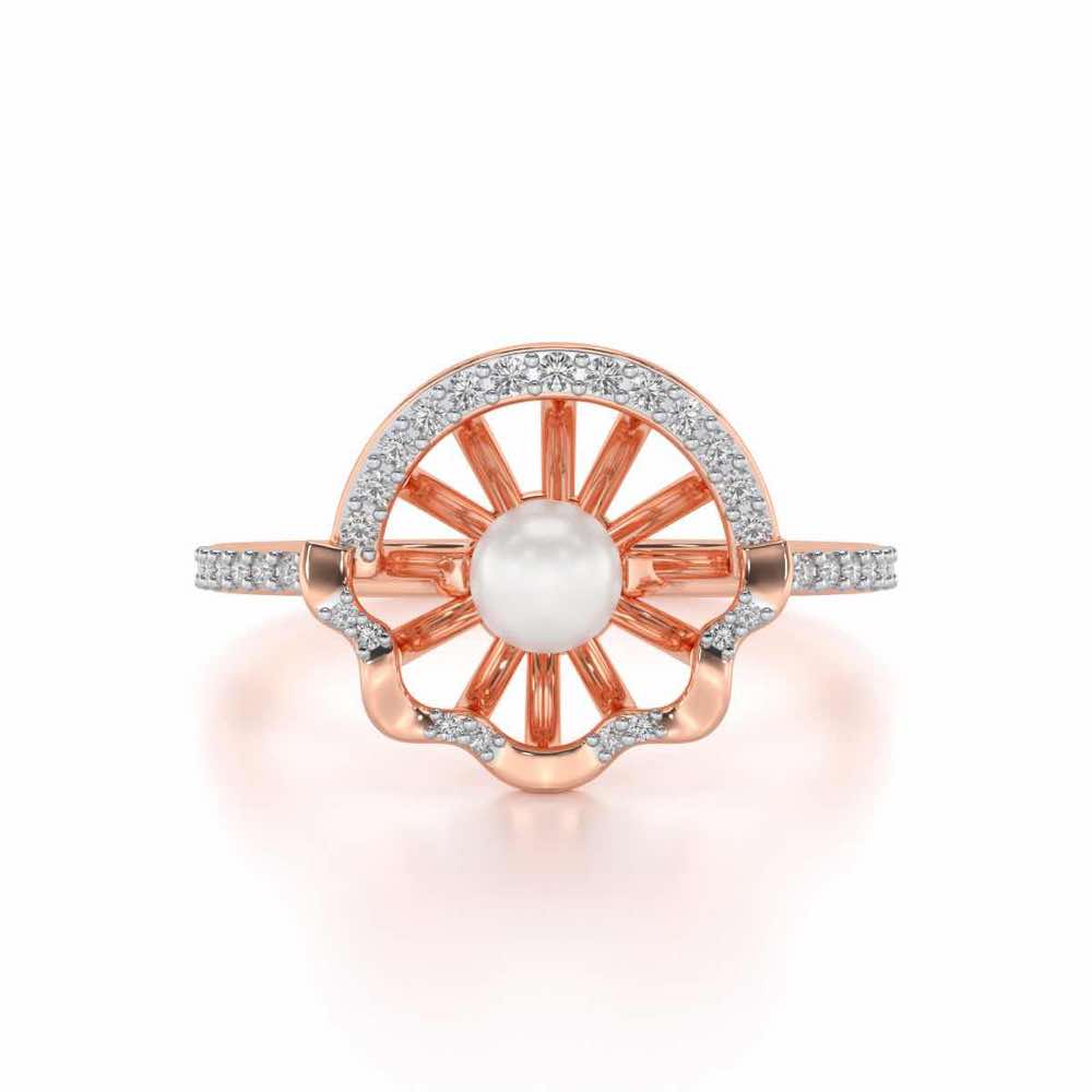 Mandem Silver Pearl Ring - Rose Gold - Image 4