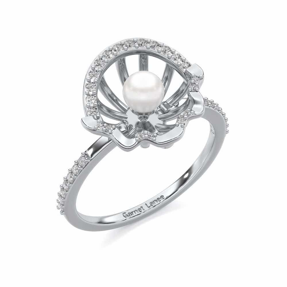 Mandem Silver Pearl Ring - White Gold - Image 1