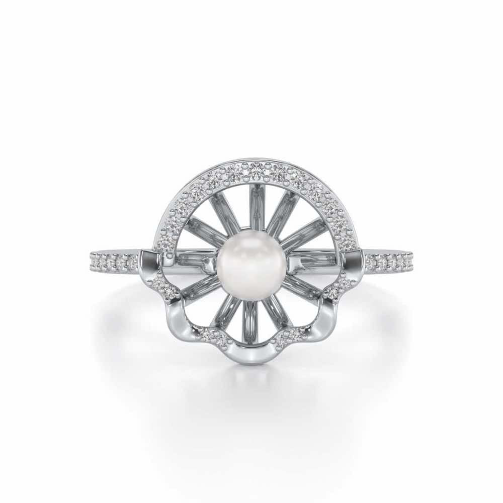 Mandem Silver Pearl Ring - White Gold - Image 4