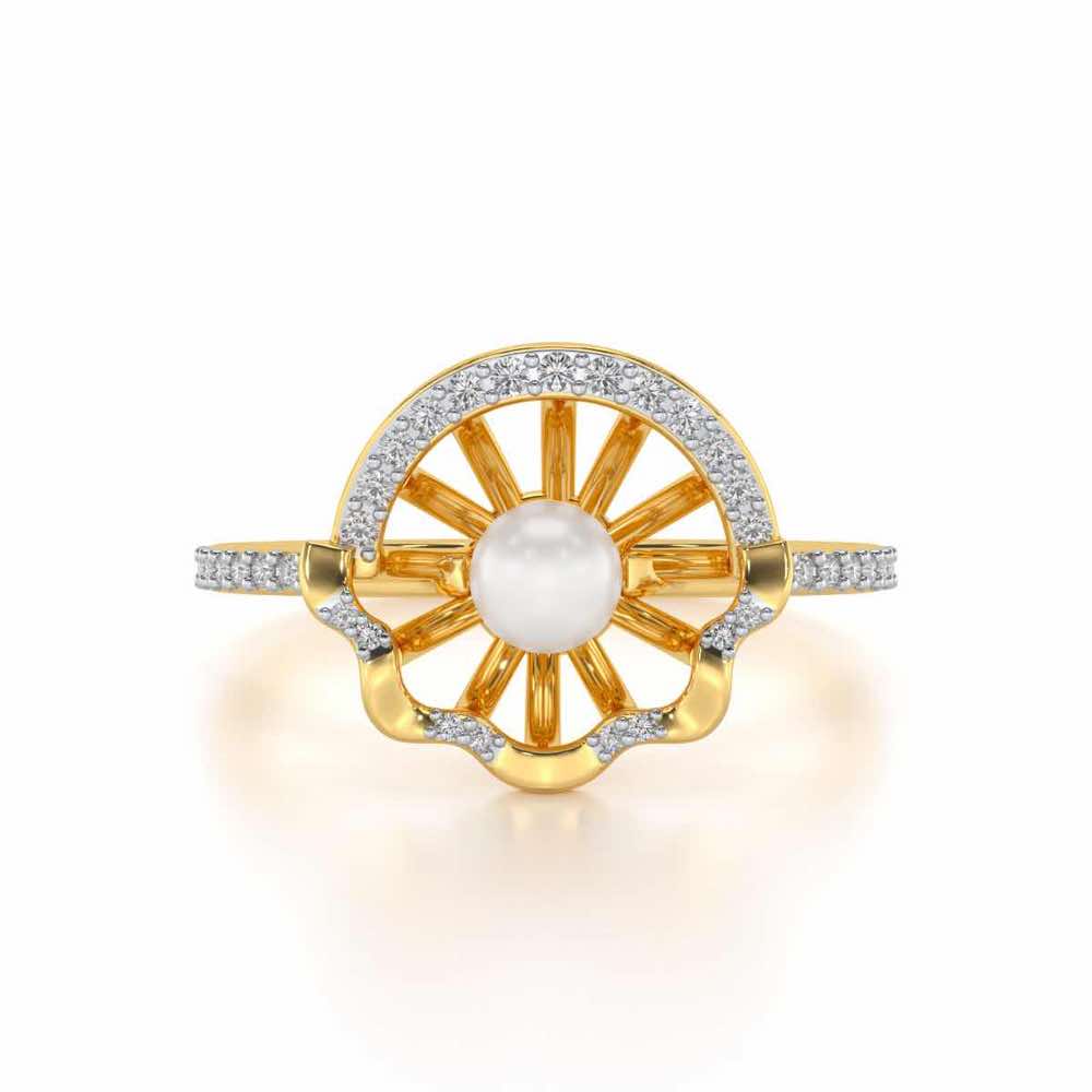 Mandem Silver Pearl Ring - Yellow Gold - Image 4