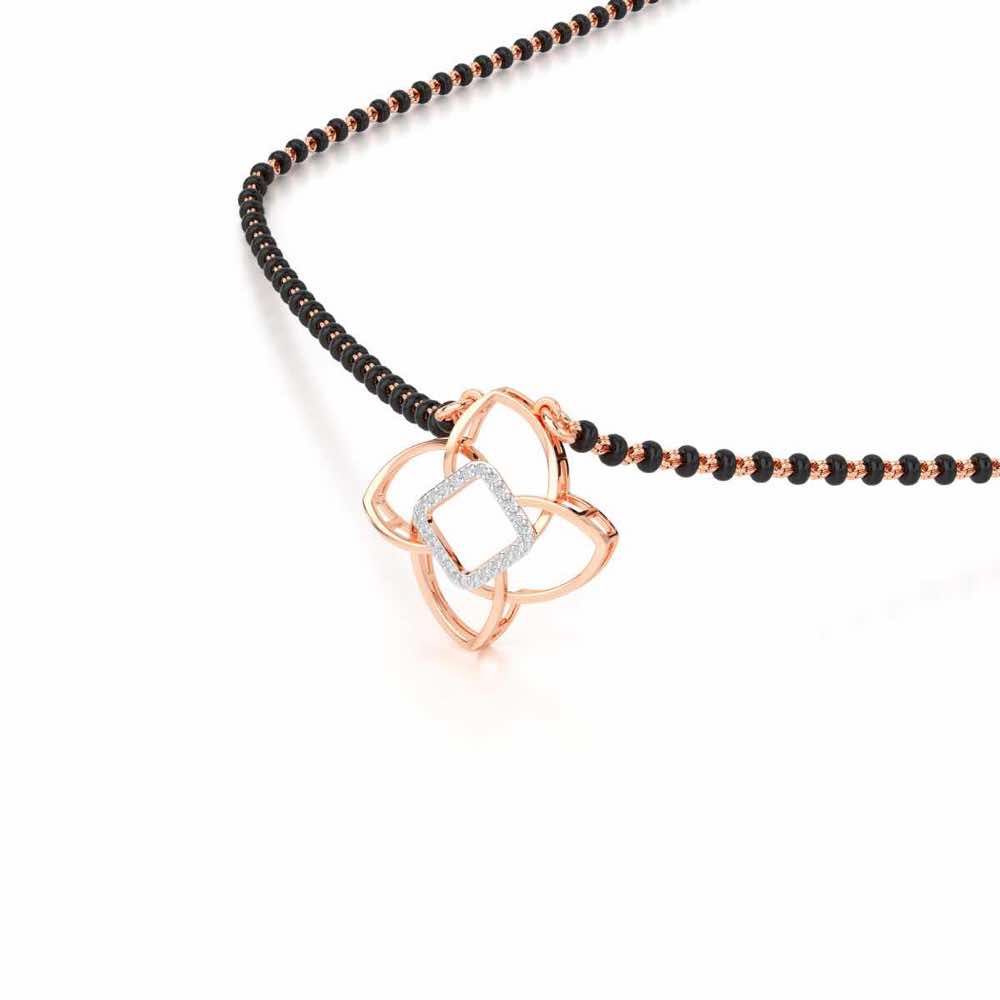 Mangal Bandhan Silver Mangalsutra - Rose Gold - Image 2