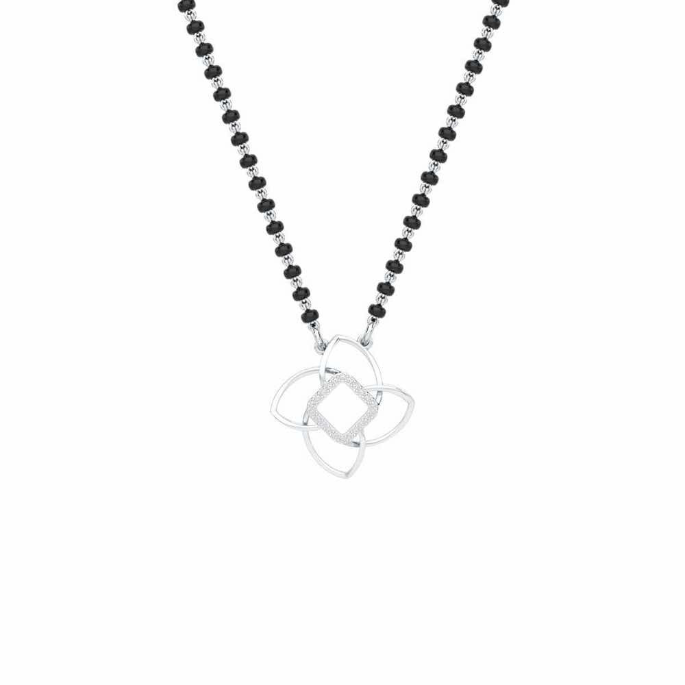 Mangal Bandhan Silver Mangalsutra - White Gold - Image 1