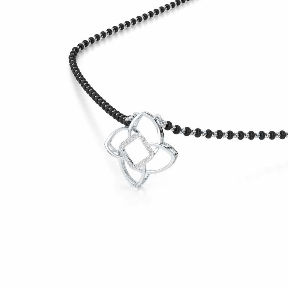 Mangal Bandhan Silver Mangalsutra - White Gold - Image 2
