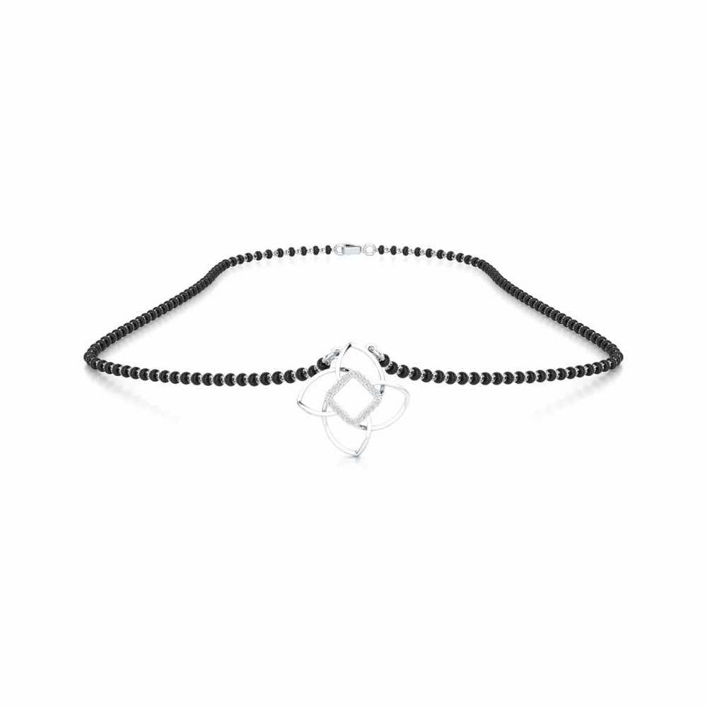 Mangal Bandhan Silver Mangalsutra - White Gold - Image 3