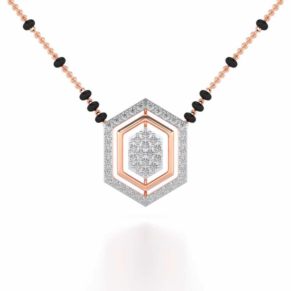 Mangal Silver Mangalsutra - Rose Gold - Image 1