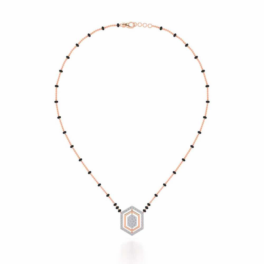 Mangal Silver Mangalsutra - Rose Gold - Image 3